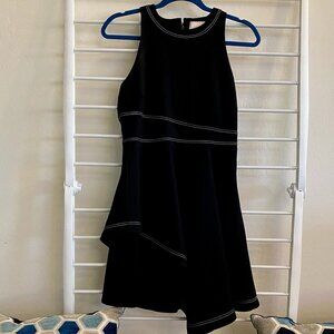 Cinq a Sept Black Dress w/White Piping
